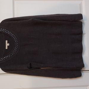 Debbie Morgan embellished grey tunic sweater size Medium